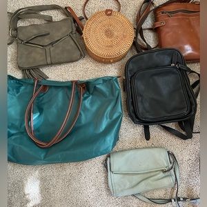 Assorted handbags